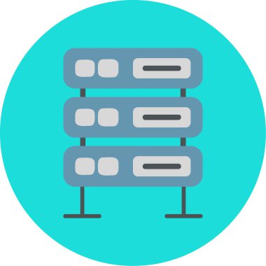 bilgisayar sunucu simgesi, vektör illüstrasyonu basit tasarım