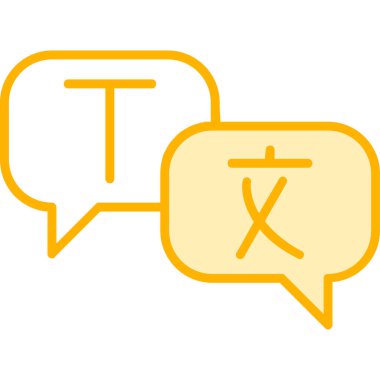 Çevirmen konuşma baloncukları. vektör illüstrasyonu