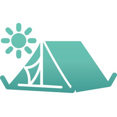 Çöldeki bir kamp çadırı ikonunun vektör çizimi