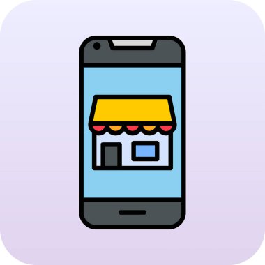 Akıllı telefon web simgesi, vektör illüstrasyonunda çevrimiçi rezervasyon