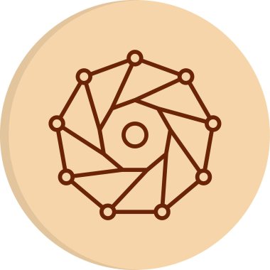 Nonagon. Web simgesi basit illüstrasyon