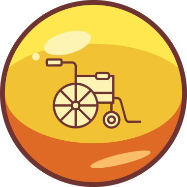 Tekerlekli sandalye web simgesinin vektör çizimi