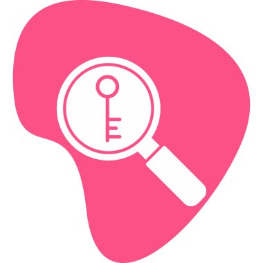 Anahtarlı büyüteç, vektör illüstrasyonu basit tasarım