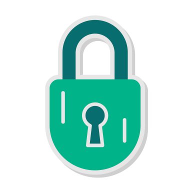 kilit düz simge vektör çizim