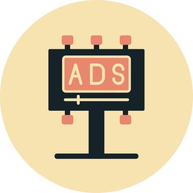 Reklam panosu simgesi, vektör illüstrasyonu basit tasarım