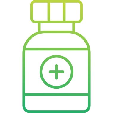 İlaç şişesi. Web simgesi basit illüstrasyon