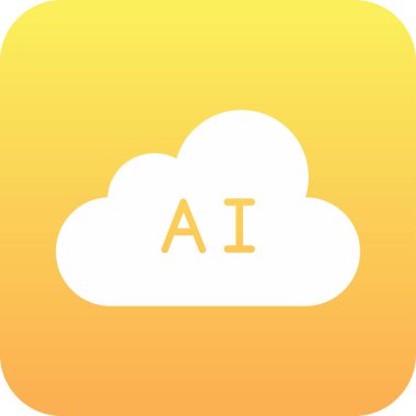 ai bulut simgesi basit illüstrasyon 