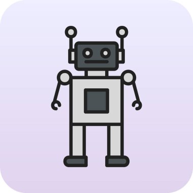 robot. Web simgesi basit illüstrasyon 