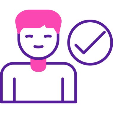 Onaylanmış Adaylar web simgesi vektör illüstrasyonu