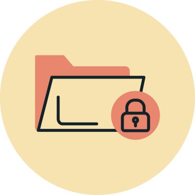 Dizin kilidi simgesi, basit illüstrasyon