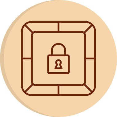 kilit düz simge vektör çizim