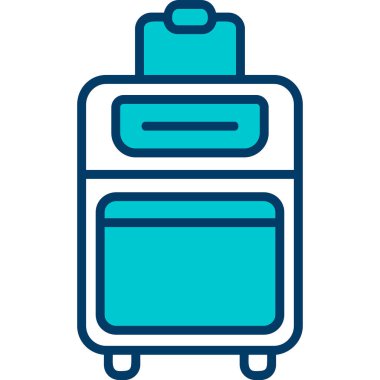 Bavul web simgesi, vektör çizim