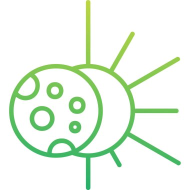 Güneş tutulması simgesi, vektör illüstrasyonu   