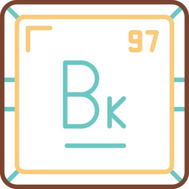 Berkelium chemical element of the periodic table icon clipart