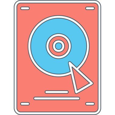 Sabit disk simgesi, vektör illüstrasyonu basit tasarım