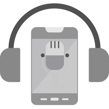 Ses Kaydı cep telefonu uygulama simgesi, vektör illüstrasyonu basit tasarım