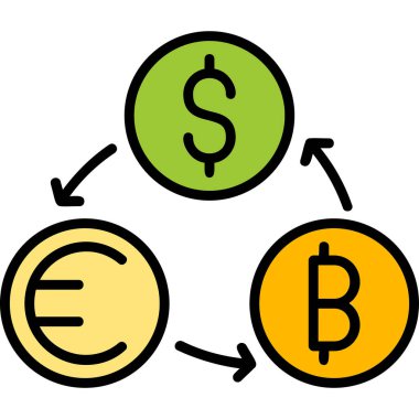 para birimi değişim simgesi ana hat biçiminde 