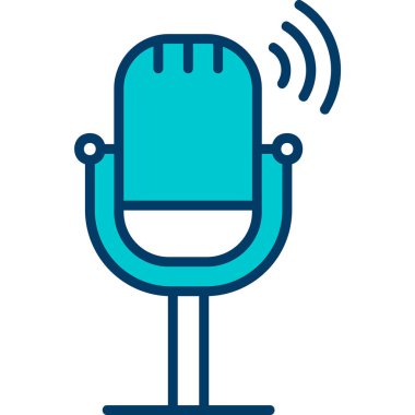 Canlı Podcast ikon vektör çizimi