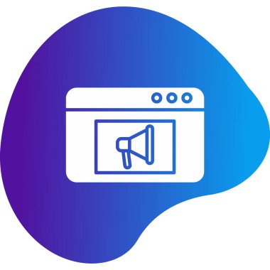 Video Reklam simgesinin vektör illüstrasyonu               