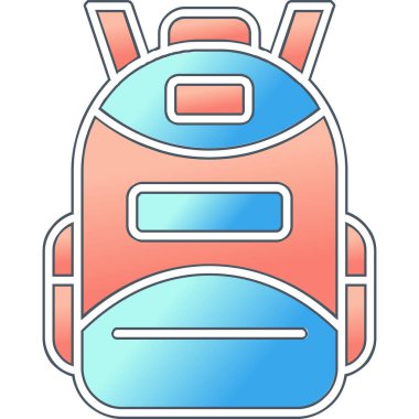 Sırt çantası. Web simgesi basit illüstrasyon