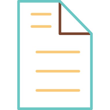 belge dosya simgesi vektör illüstrasyonu 