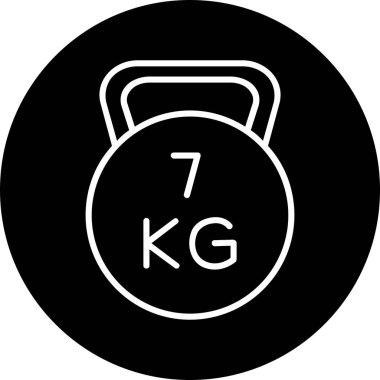 Kettlebell, ağırlık kaldırma modern simge vektörü