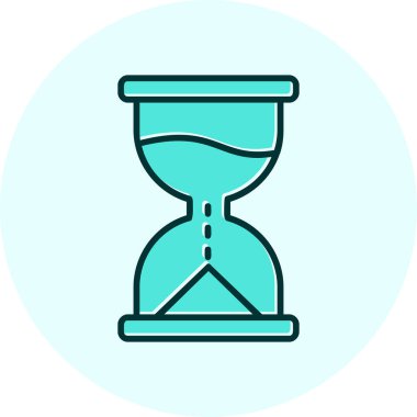 Kum saati simgesi, vektör illüstrasyonu 