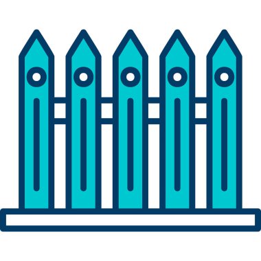 çit web simgesi, vektör çizim