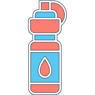 Su şişesi. Web simgesi basit illüstrasyon