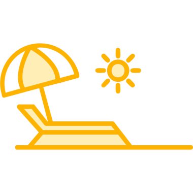 Yaz tatili, plaj ikonu, vektör illüstrasyonu