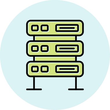 bilgisayar sunucu simgesi, vektör illüstrasyonu basit tasarım