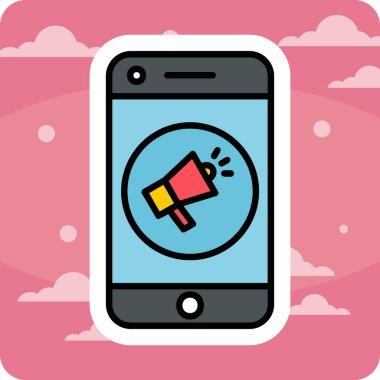 Sosyal medya tanıtım simgesi, vektör illüstrasyonu basit tasarım