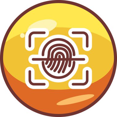 Parmak Tarayıcı Web simgesi, vektör illüstrasyonu