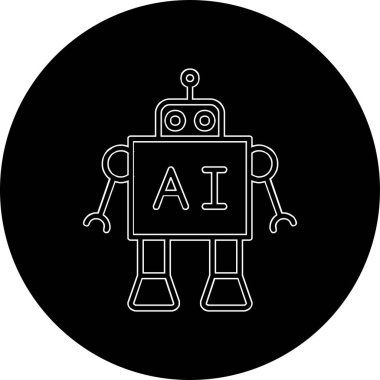 Ai Robot Web simgesi, vektör illüstrasyonu 