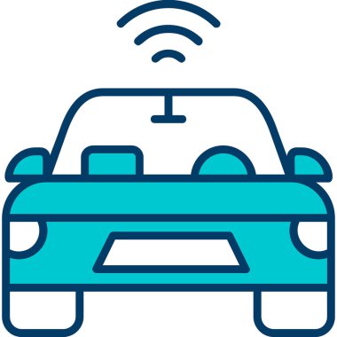 Özerk Otomobil Web simgesi, vektör illüstrasyonu 