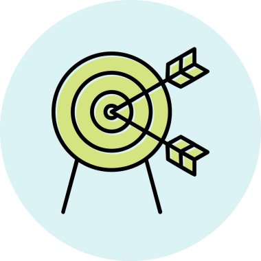 Oklu ağ simgesi olan hedef basit illüstrasyon