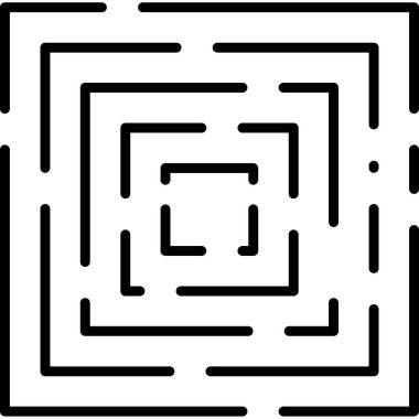 Labirent, labirent, ikon vektör illüstrasyonu