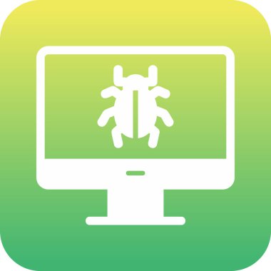 bilgisayar virüsü simgesi, vektör illüstrasyonu basit tasarım