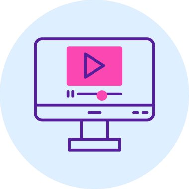 video oynatıcı simgesi, vektör illüstrasyonu basit tasarım