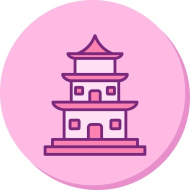 Tapınak binası Web simgesi basit illüstrasyon