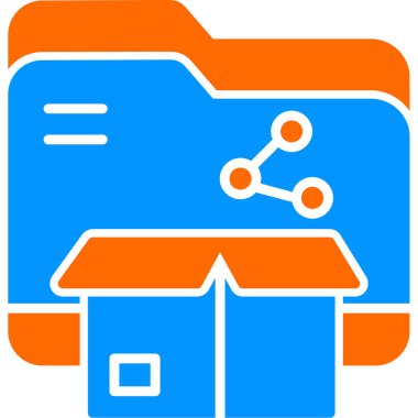 Dropbox ve depolama simgesi, vektör illüstrasyonu 