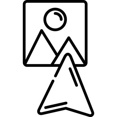 Kamp çadırı ikonu ana hatları vektörü. yürüyüş macerası