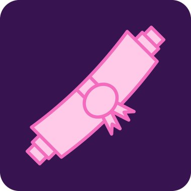 mezuniyet kurdelesi, web simgesi basit illüstrasyon