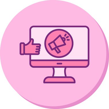 Viral pazarlama düz simgesi, vektör çizim                      