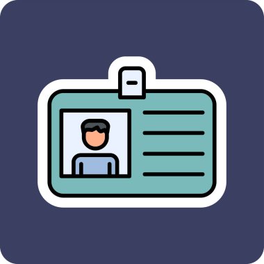 Kimlik kartı web simgesi, vektör illüstrasyonu