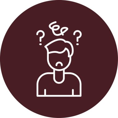 Soru işaretleri ile karışık adam simgesi. Basit tasarım 