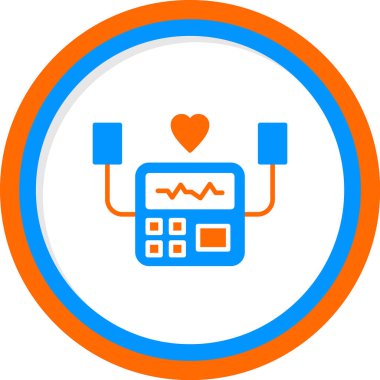 Defribillator simgesi, basit vektör illüstrasyonu