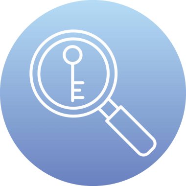 Anahtarlı büyüteç, vektör illüstrasyonu basit tasarım