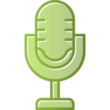 Retro mikrofon simgesi, vektör çizim 