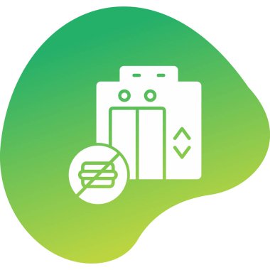 Yemek işareti olmayan asansör, vektör çizimi basit tasarım